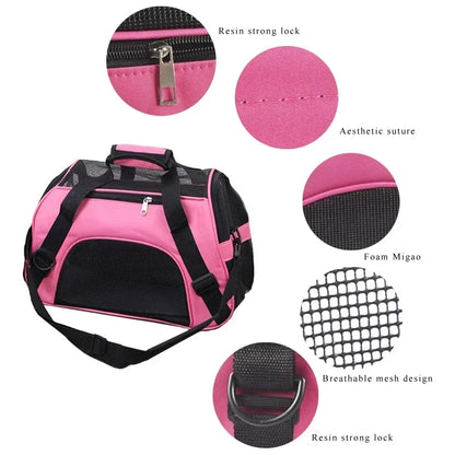 Cat Bags Portable Dog Carrier Bag Mesh Breathable Carrier Bags for Small Dogs Foldable Cats Handbag Travel Pet Bag Transport Bag