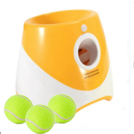 Automatic Dog Ball Launcher - Interactive Tennis Ball Machine with Adjustable Launch Distance (10-30 Ft) for Small Dog Training