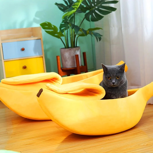 Banana Cat Bed House Funny Cute Cozy Cat Mat Beds Warm Durable Portable Pet Basket Kennel Dog Cushion Cat Supplies Multicolor