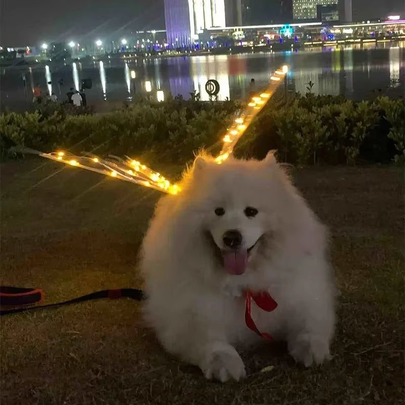 Dog Butterfly Wings Pet Glowing Wings Puppy Summer Clothes Decorative Samoyed Husky Medium Dogs