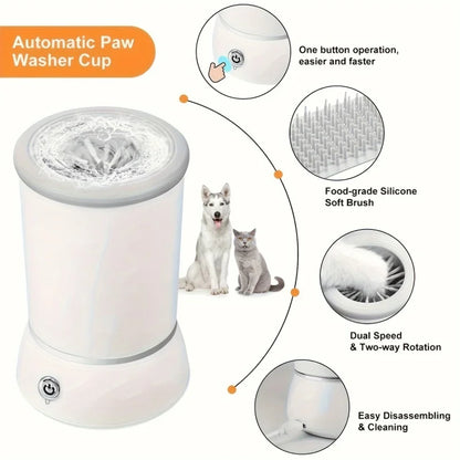 Automatic Dog Paw Cleaner with One-Touch Operation - Rechargeable Pet Foot Washing Cup for Small, Medium, and Large Breeds