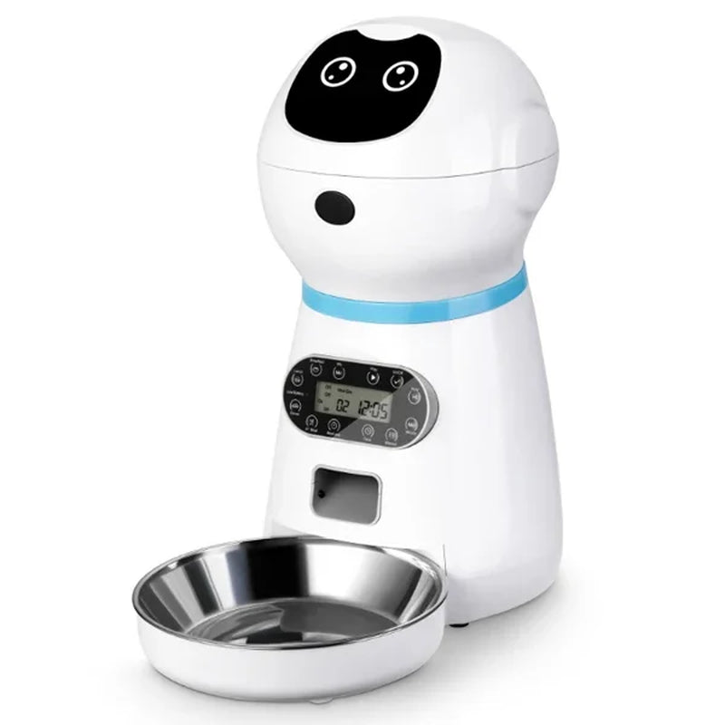 Smart Automatic Pet Feeder with Voice Record Stainless Steel LCD Screen Timer for Dog Food Bowl Cat Food Dispenser Pet Supplies