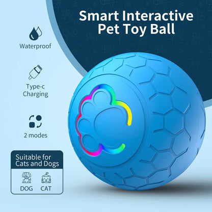 Smart Interactive Dog Ball Toy Rechargeable Automatic Rolling Ball with 2 Modes Motion Activated Remote Control Dog Toys