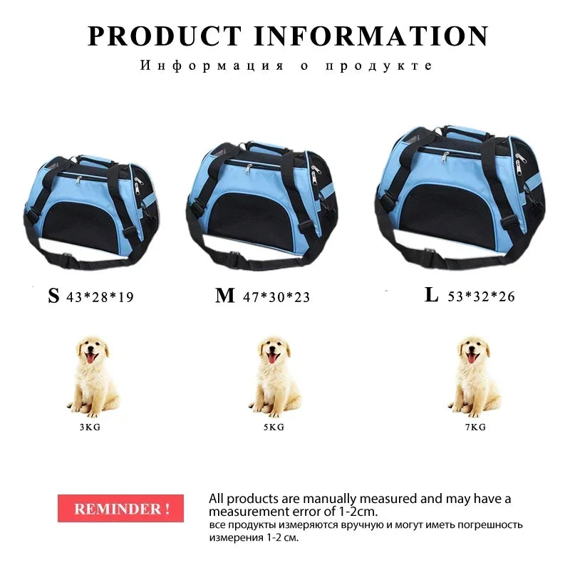 Cat Bags Portable Dog Carrier Bag Mesh Breathable Carrier Bags for Small Dogs Foldable Cats Handbag Travel Pet Bag Transport Bag