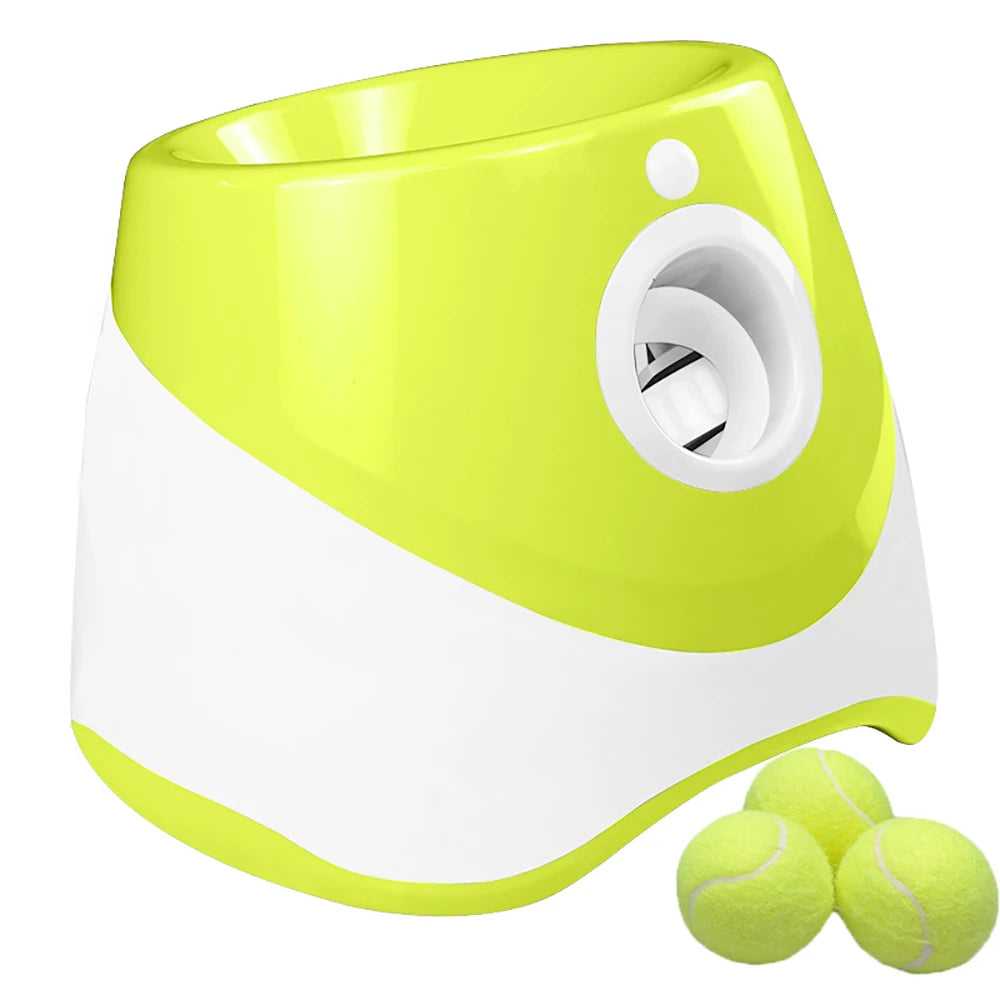 Automatic Dog Ball Launcher - Interactive Tennis Ball Machine with Adjustable Launch Distance (10-30 Ft) for Small Dog Training